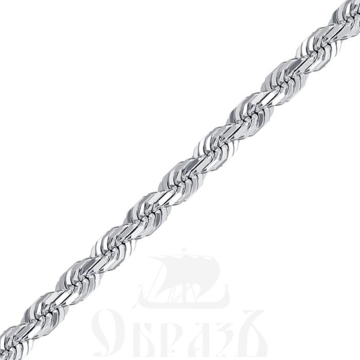цепь плетение "корда" серебро 925 пробы с родиевым покрытием (арт. нц 22-080-3 d0,57)